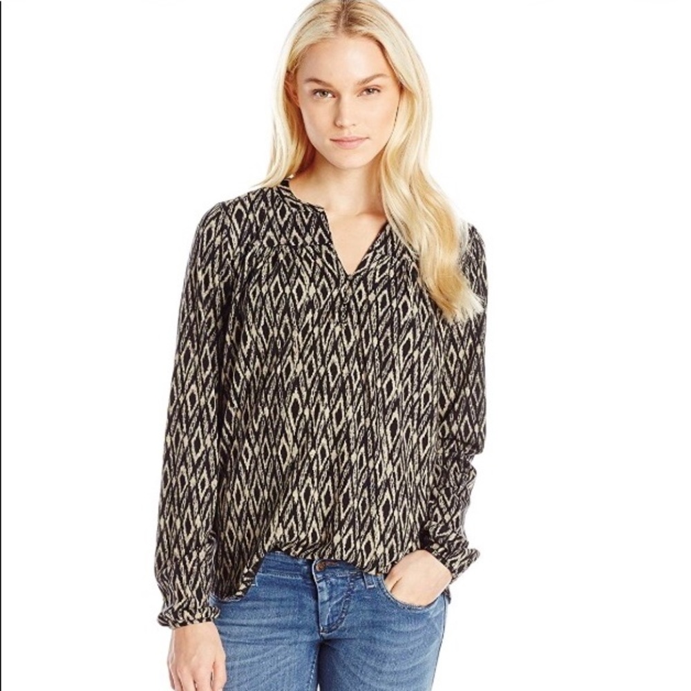 💕Lucky Brand Women’s Ikat Peasant Top